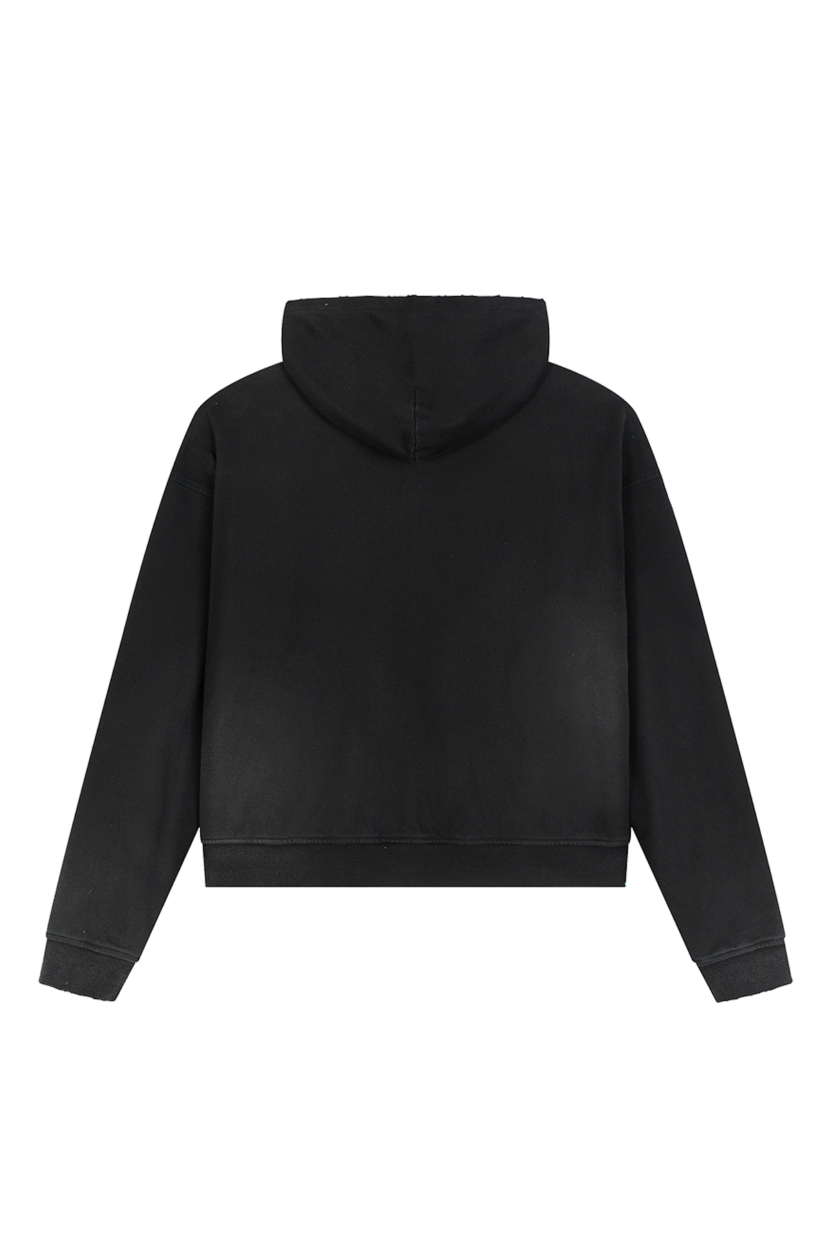 LOUD Washed Black Distressed Zip Hoodie - Live Look Loud