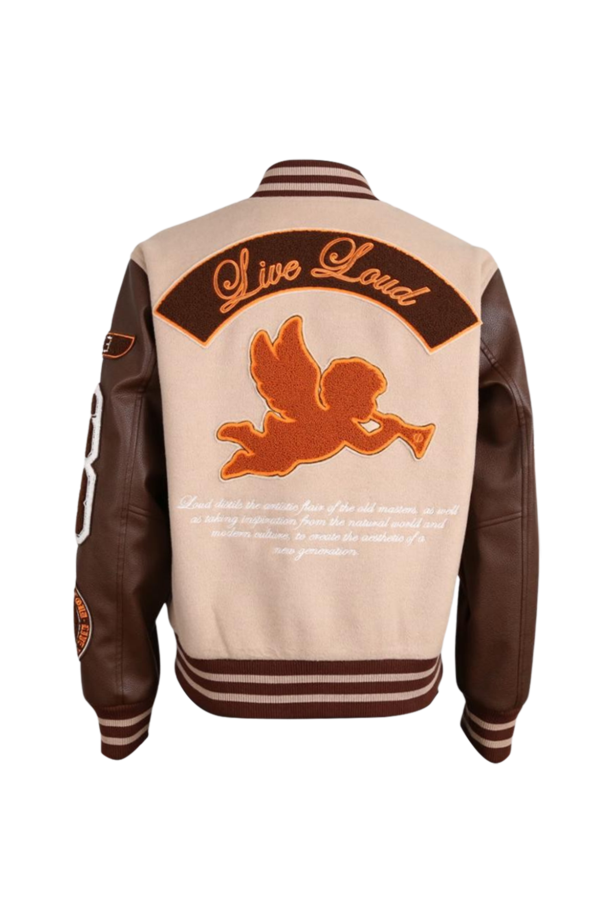 LOUD Brown Varsity Jacket - Live Look Loud