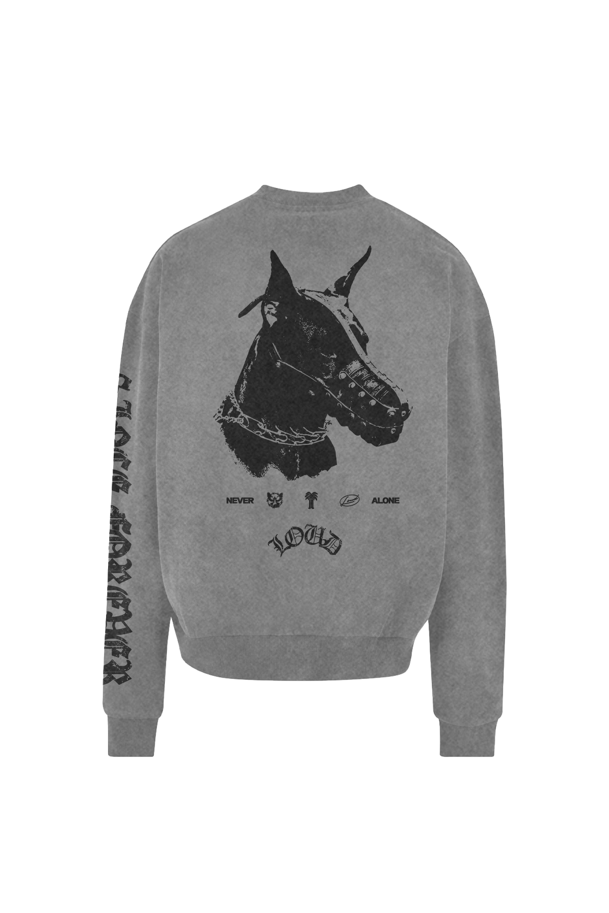 LOUD Doberman Heavyweight Grey Wash Sweatshirt