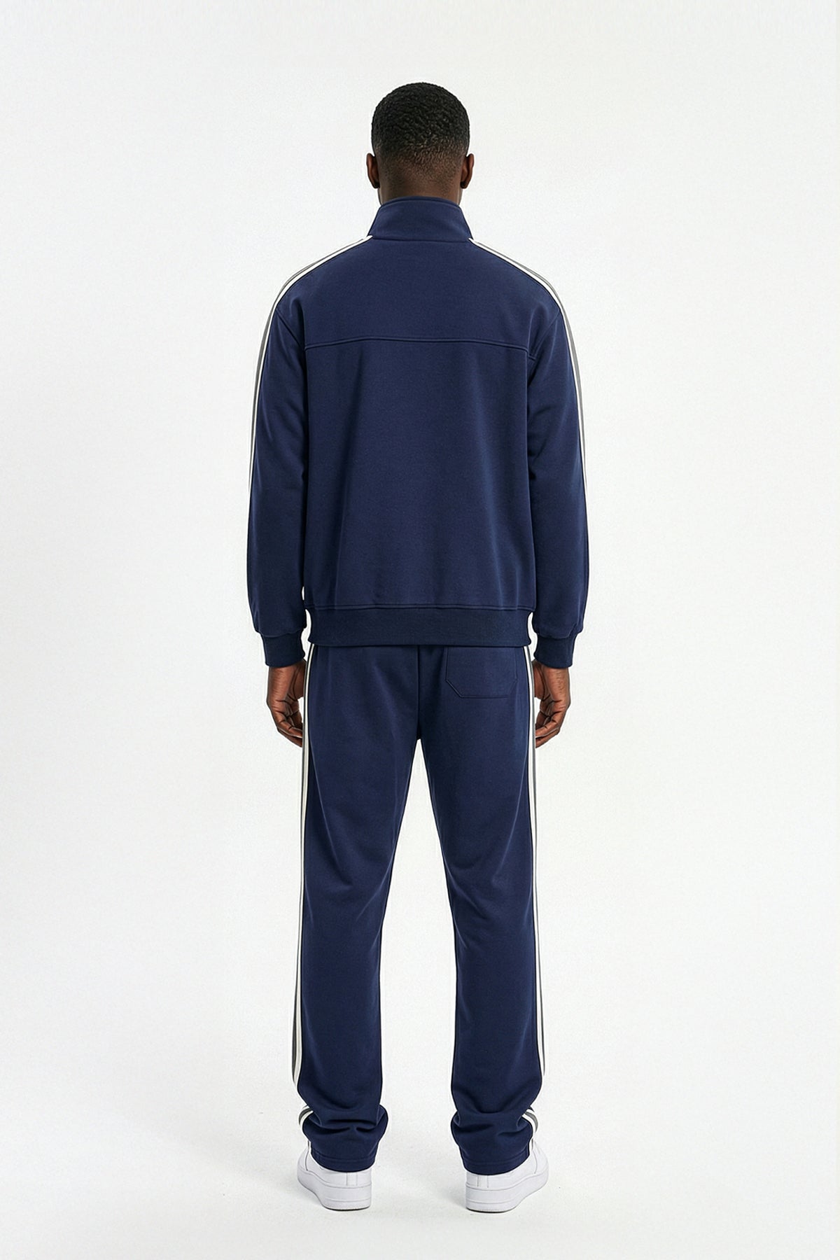 LOUD Navy Striped Tape Track Jacket - Live Look Loud