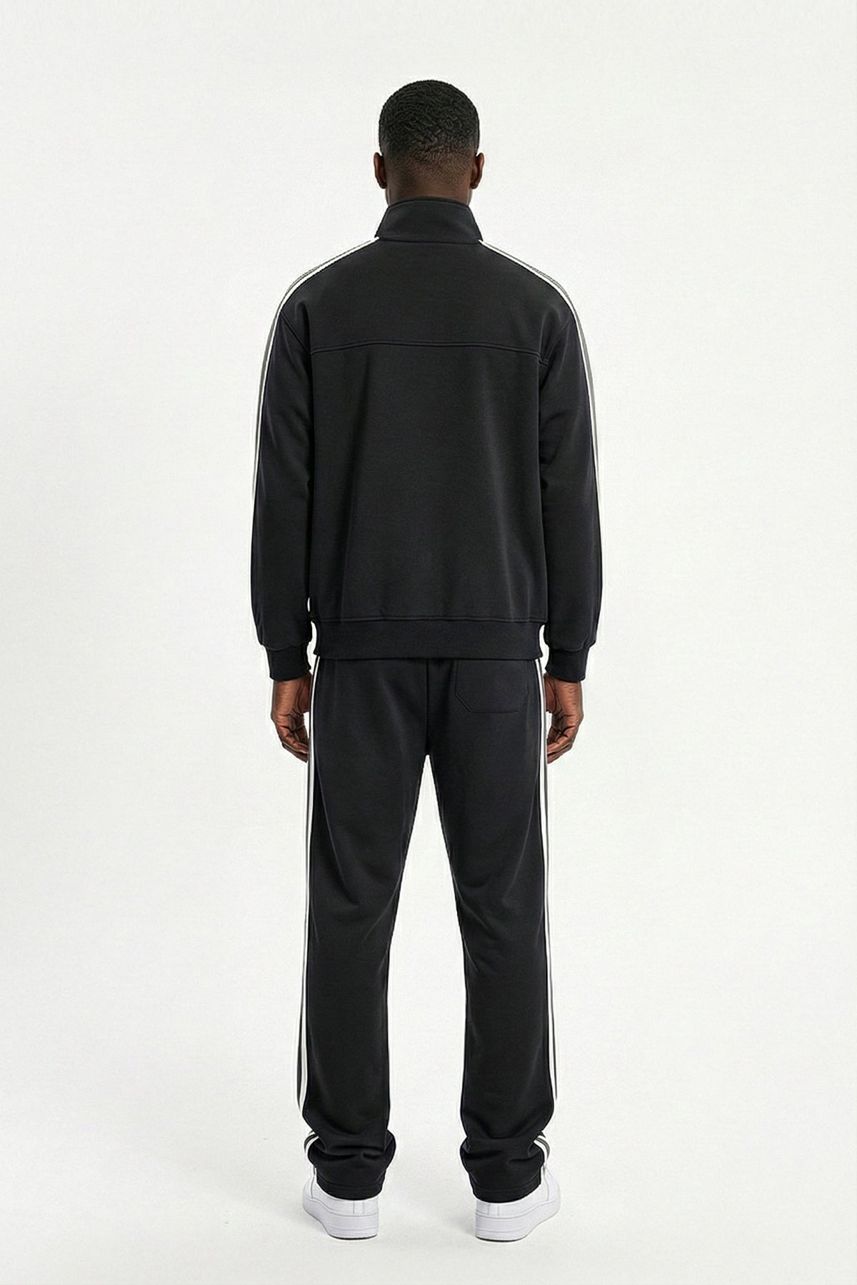 LOUD Black Striped Tape Track Jacket - Live Look Loud
