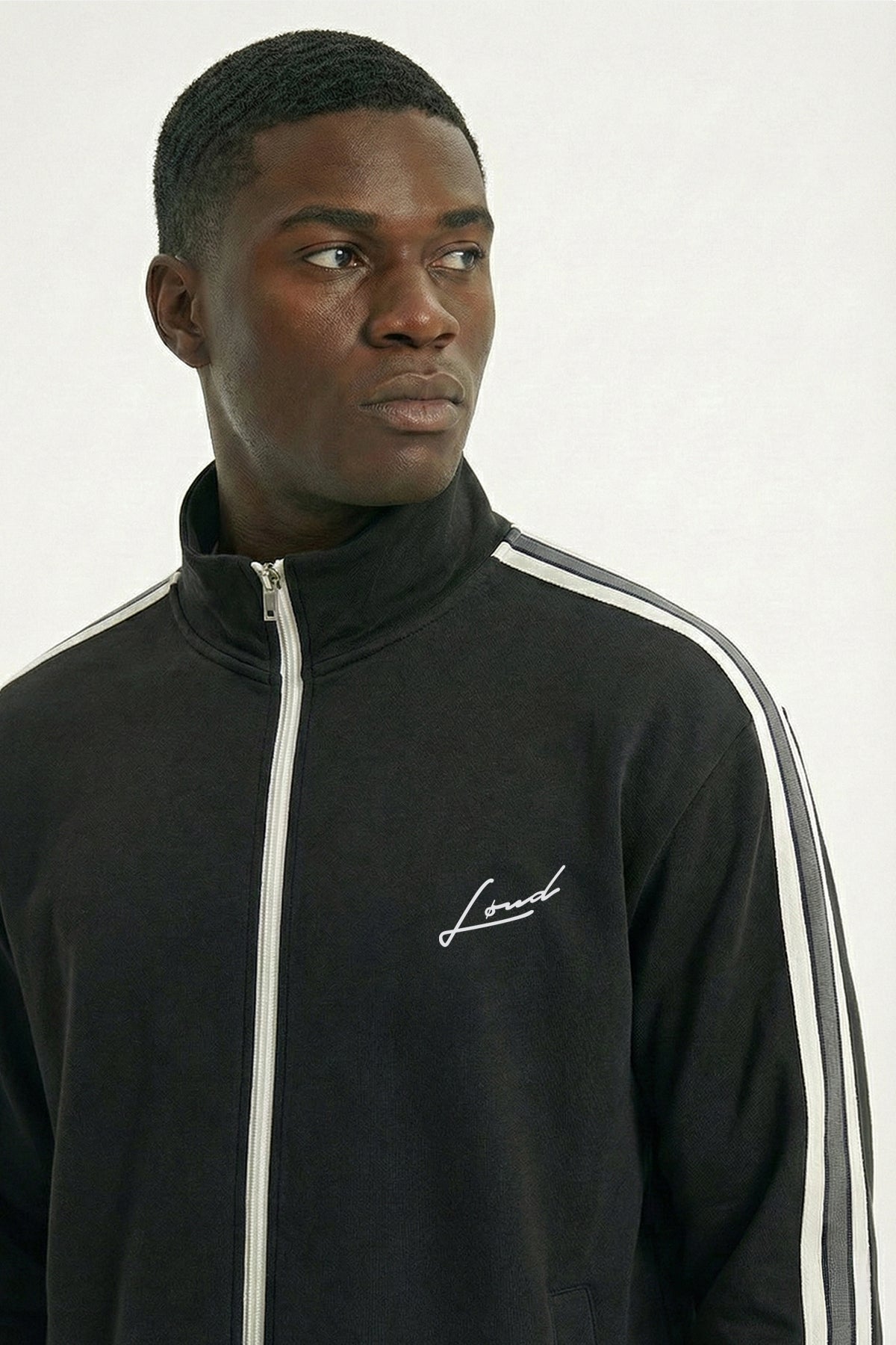 LOUD Black Side Striped Track Trousers - Live Look Loud