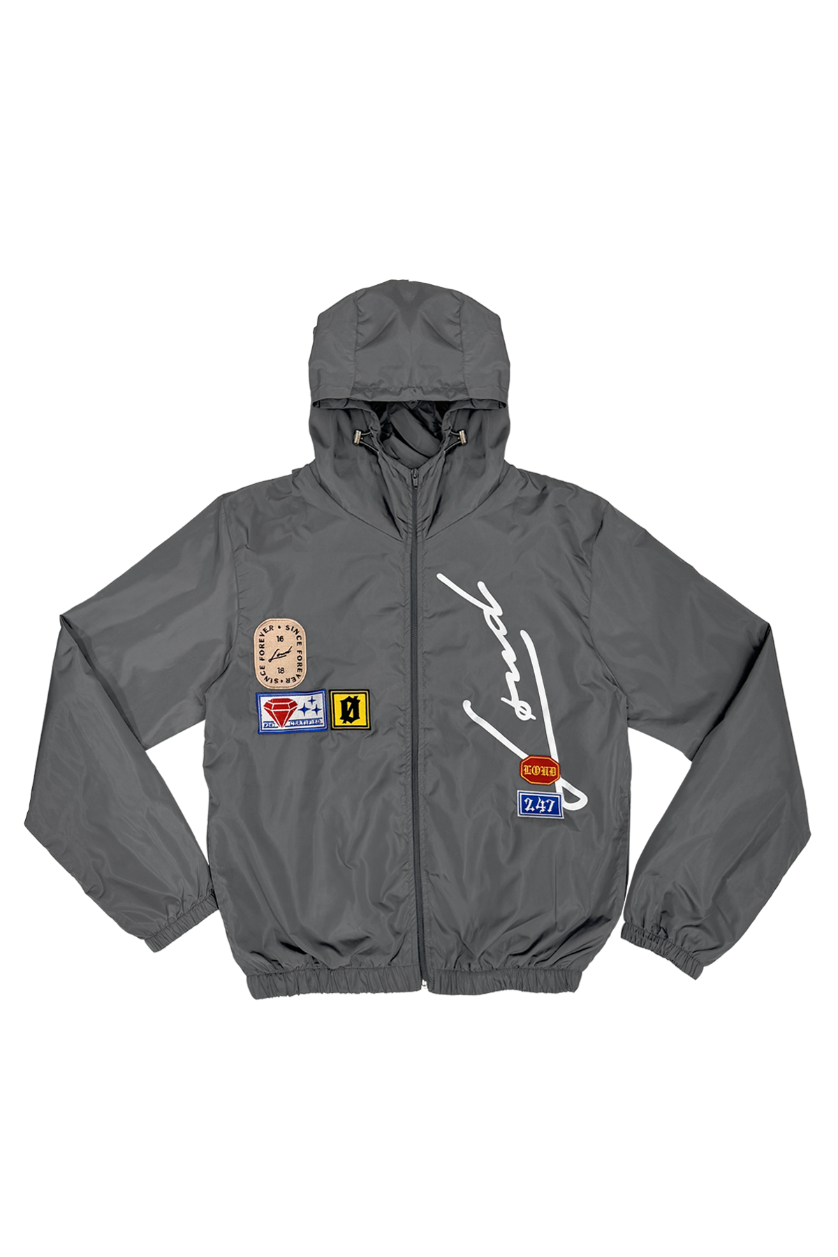 Loud Badge Grey Windbreaker Co-ord Jacket