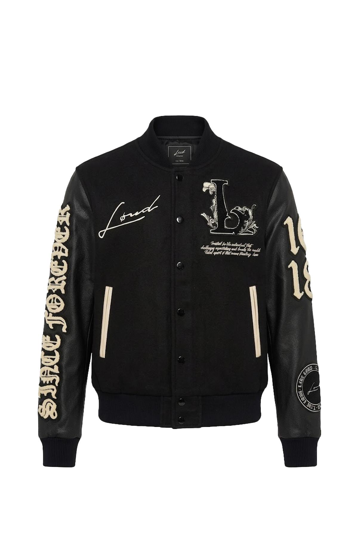 LOUD Black Varsity Jacket - Live Look Loud
