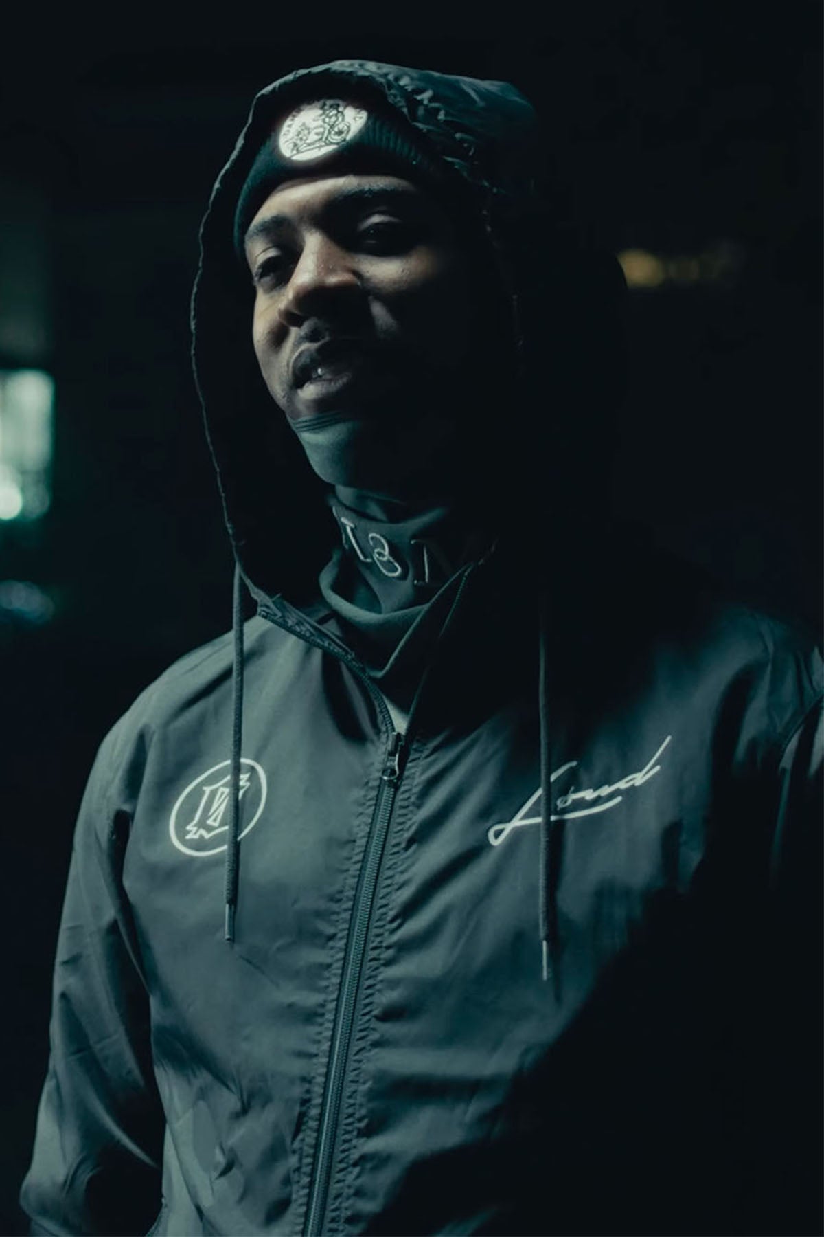 Loud Embroidered Dark Grey Windbreaker Jacket