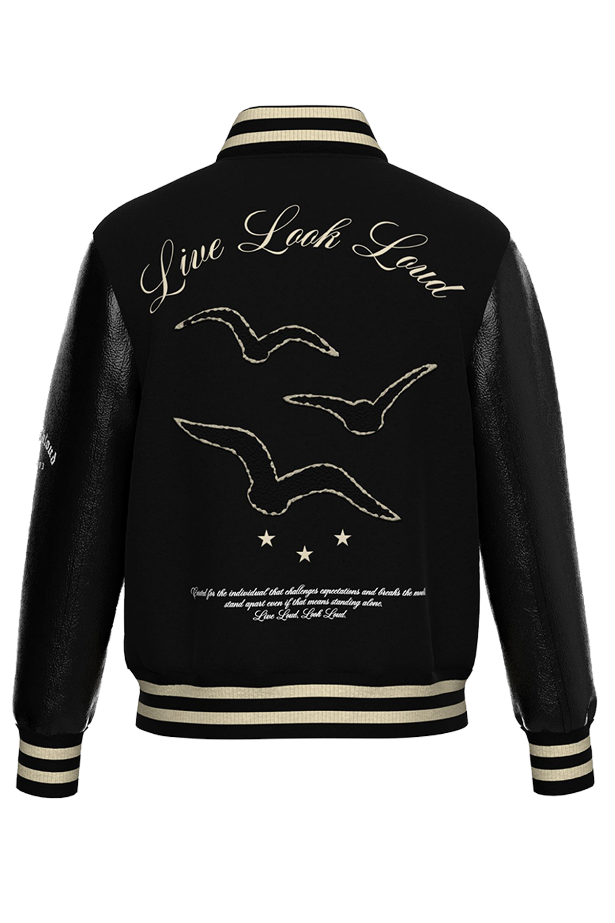 Loud Black Varsity Jacket - Live Look Loud