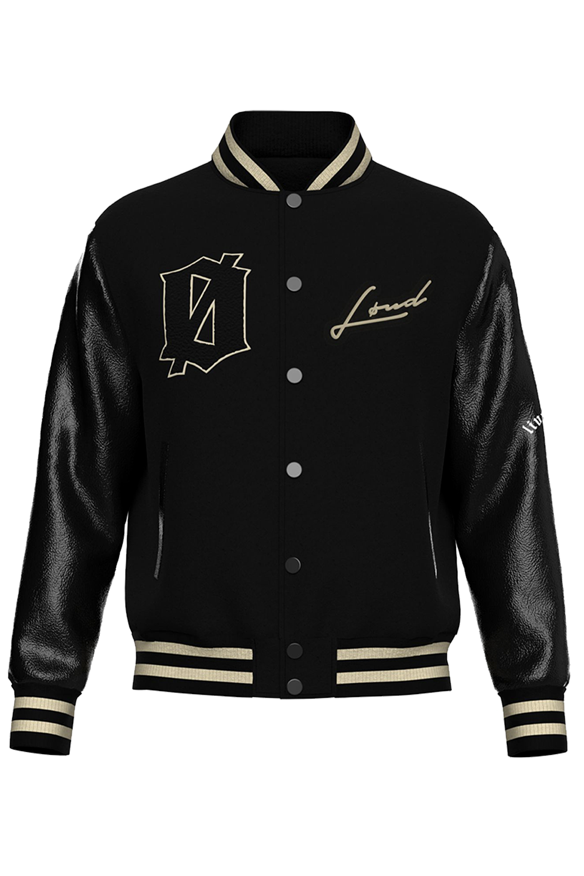 Loud Black Varsity Jacket - Live Look Loud
