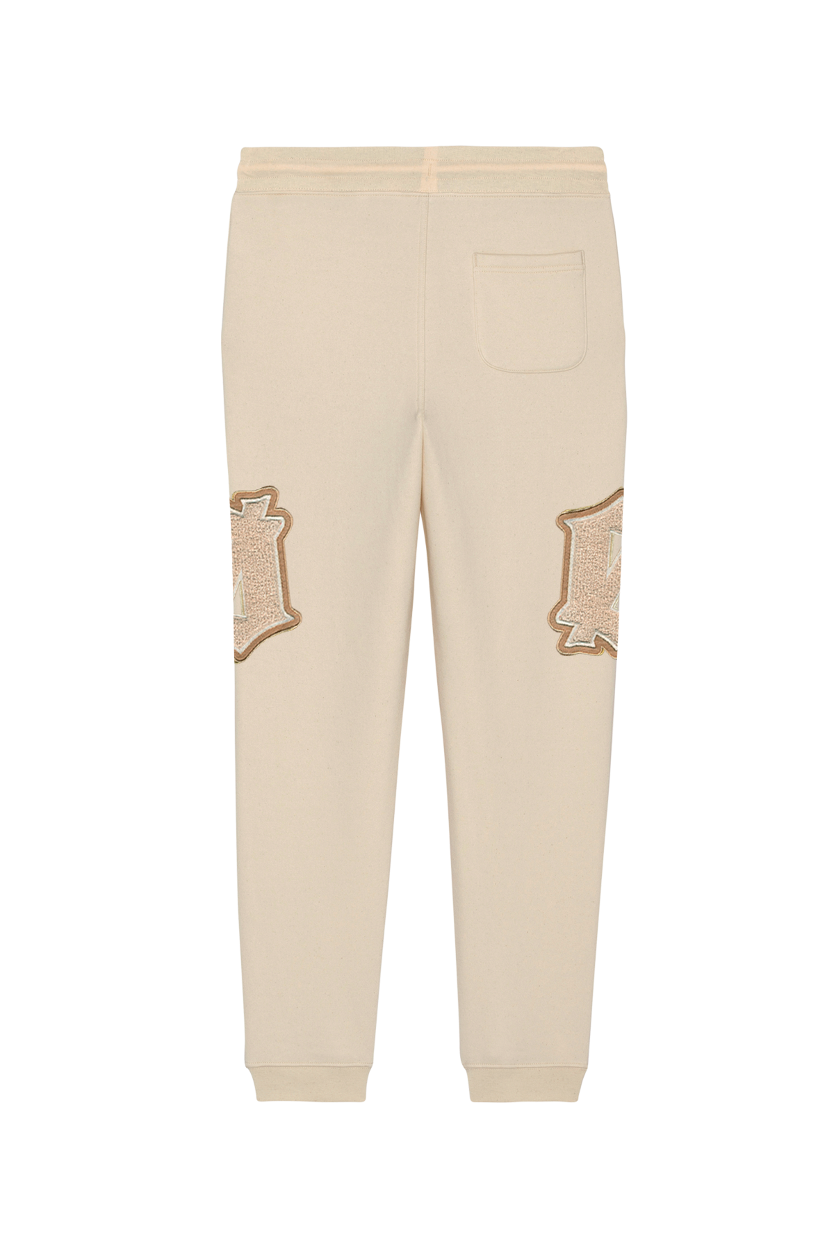 Chenille Logo Cream Joggers - Live Look Loud