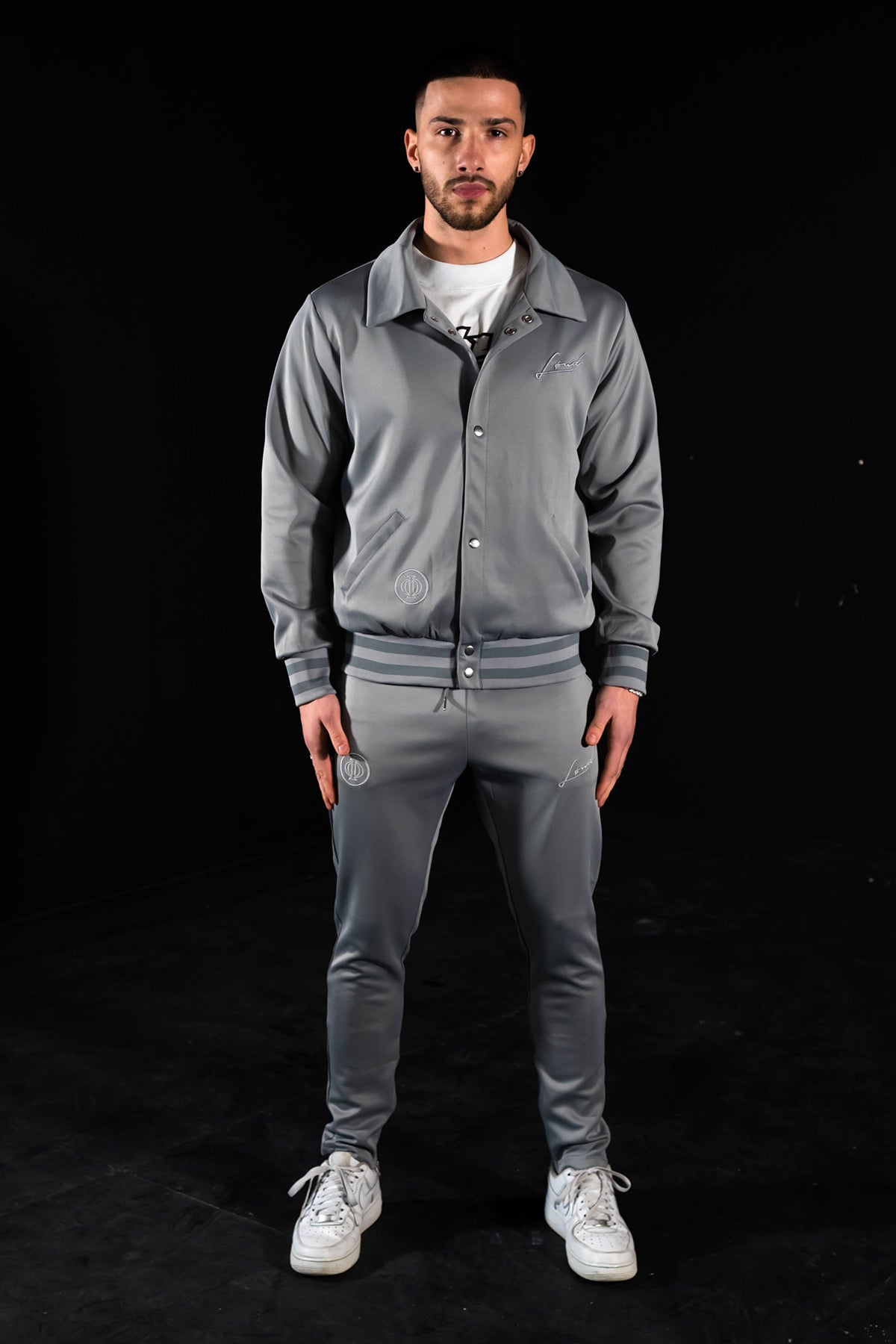 Loud Grey Embroidered Tracksuit - Live Look Loud