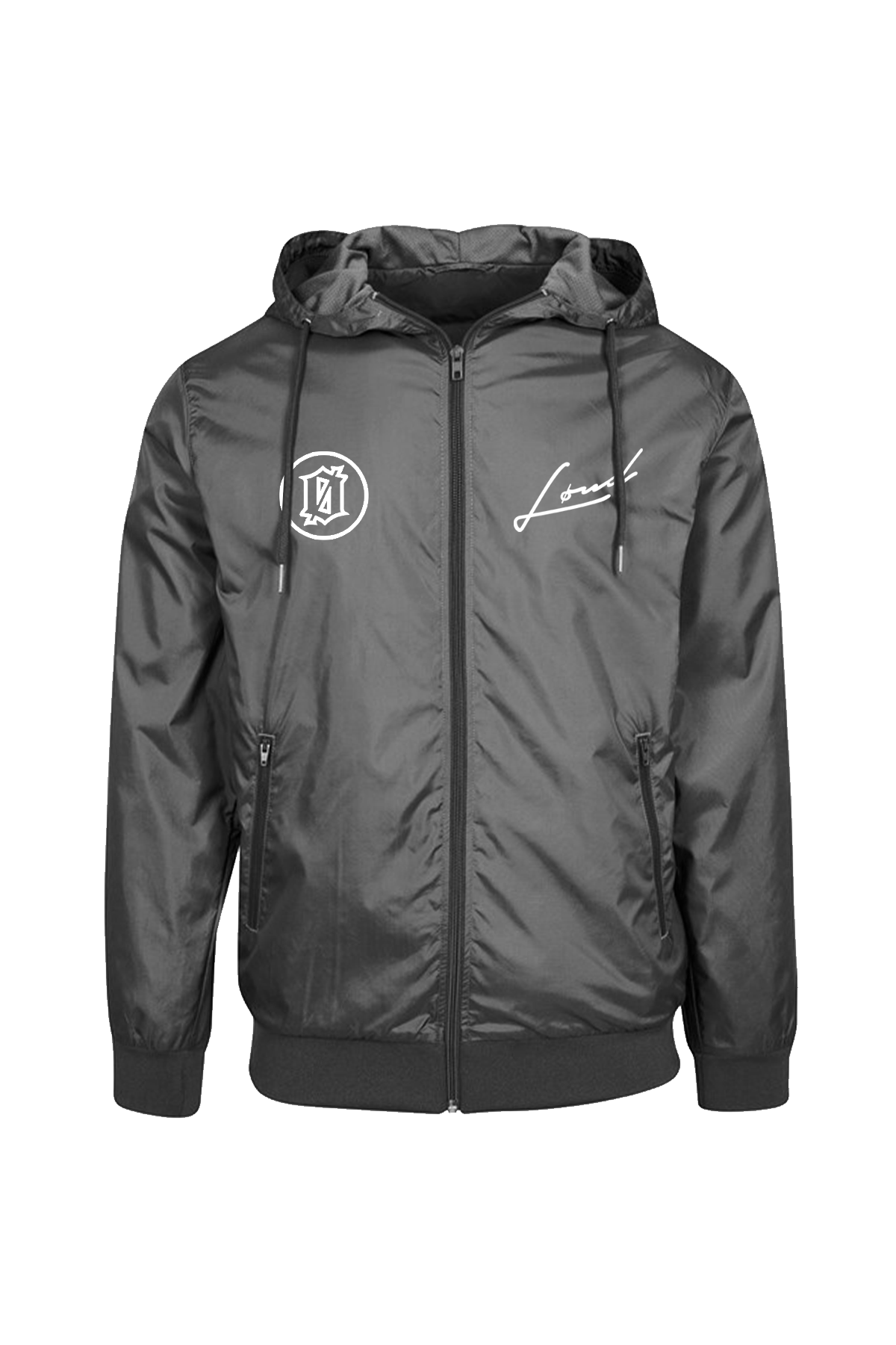 Loud Embroidered Dark Grey Windbreaker Jacket