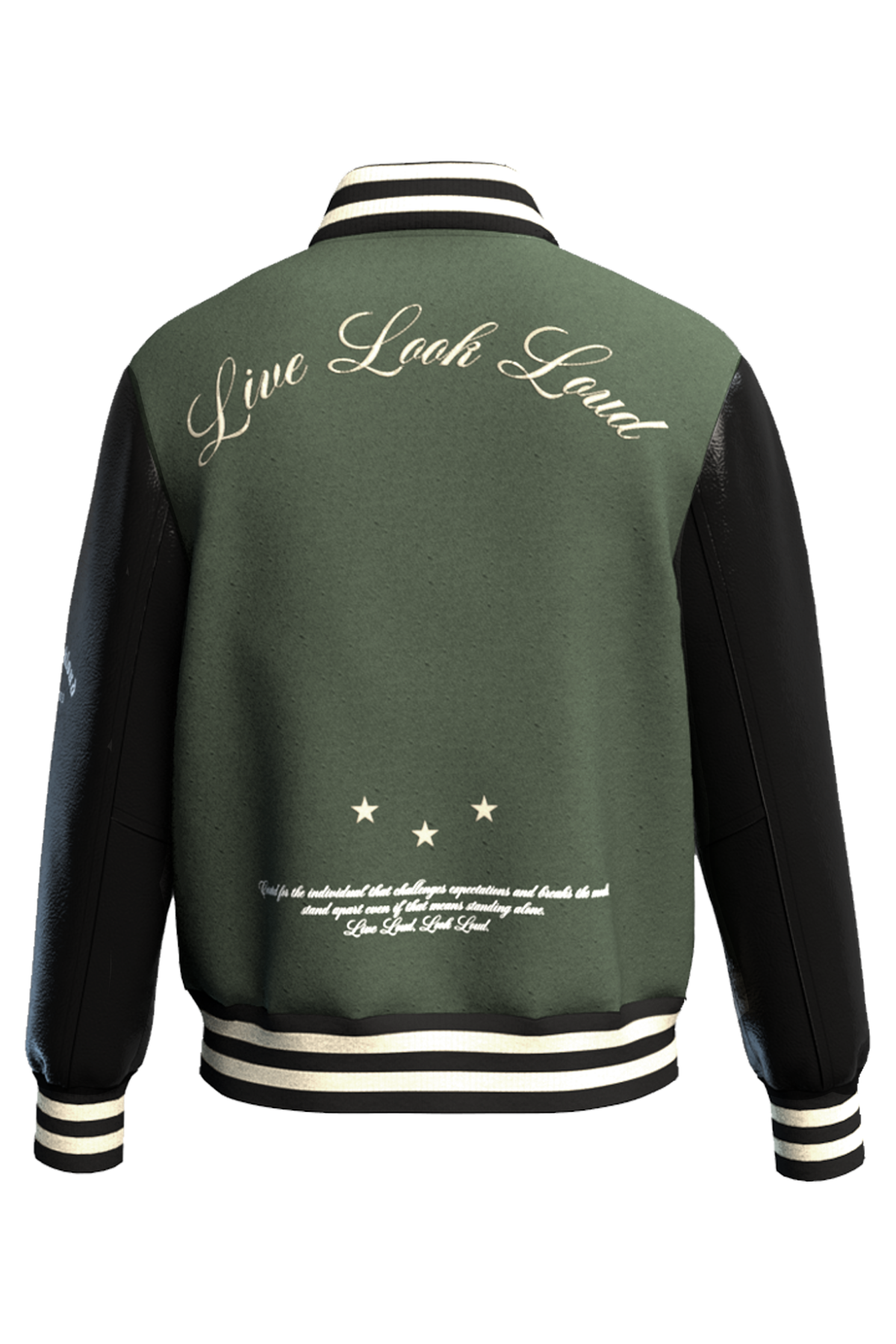 Loud Khaki Varsity Jacket - Live Look Loud