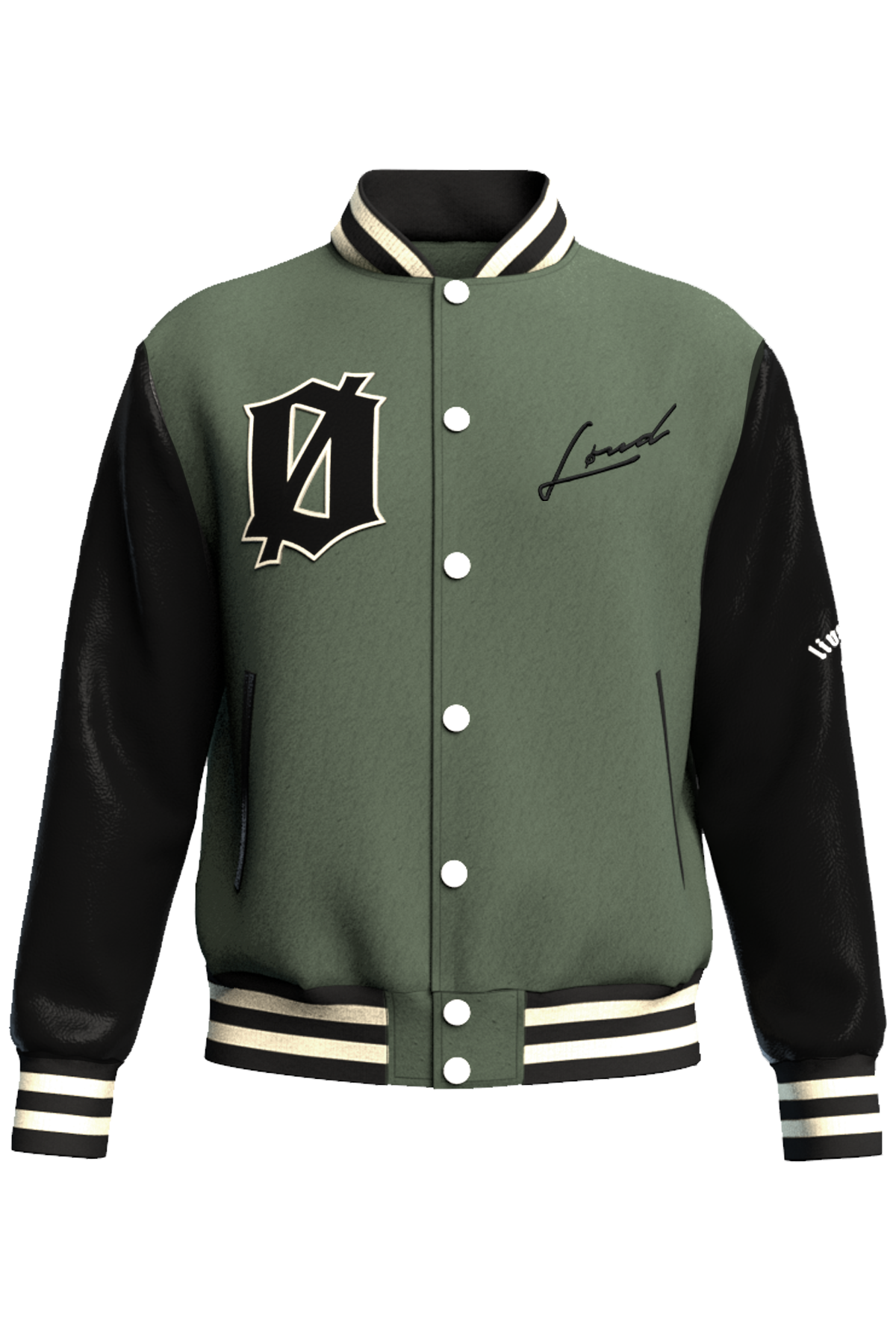 Khaki varsity jacket online