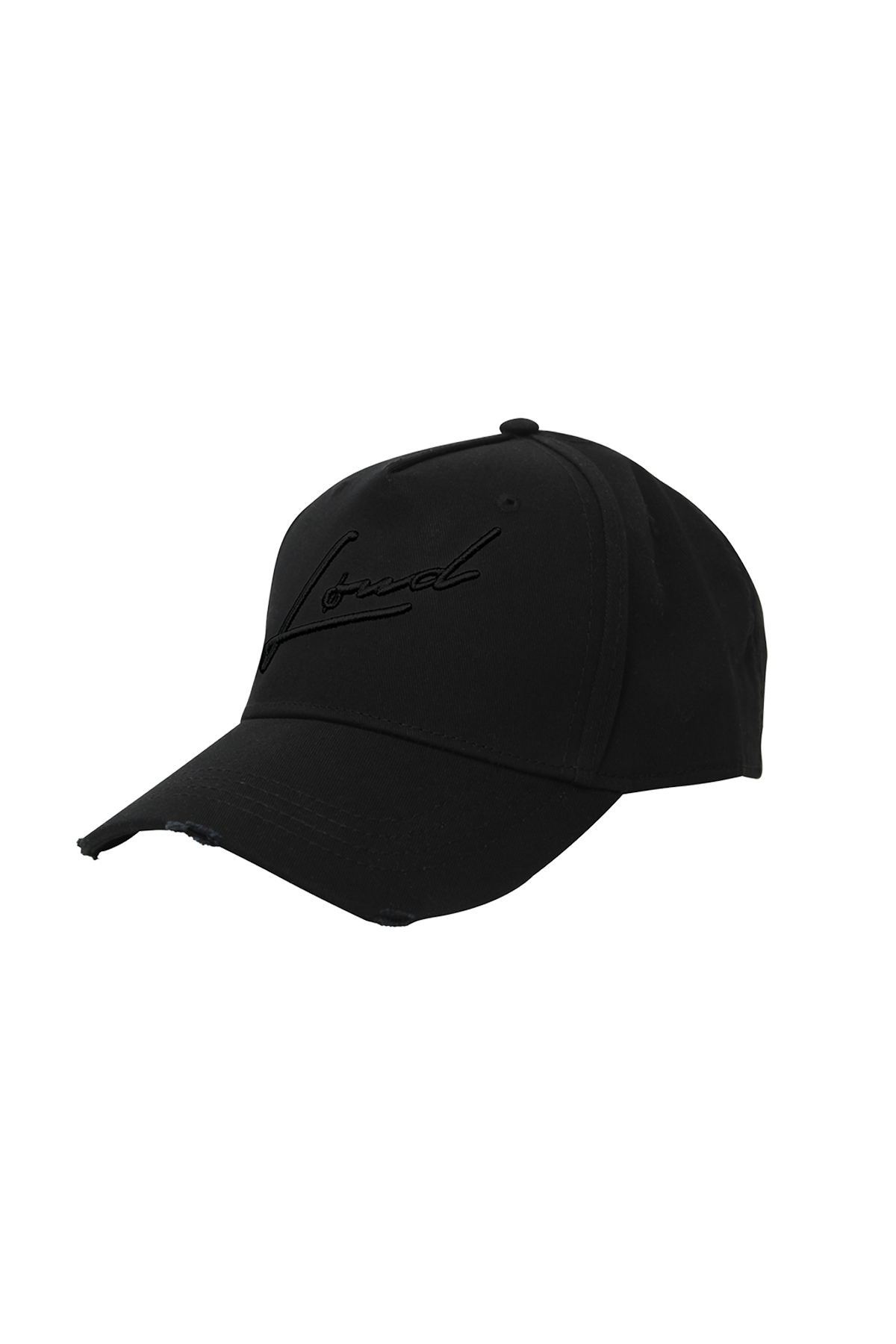 Loud Black on Black Distressed Signature Cap - Live Look Loud