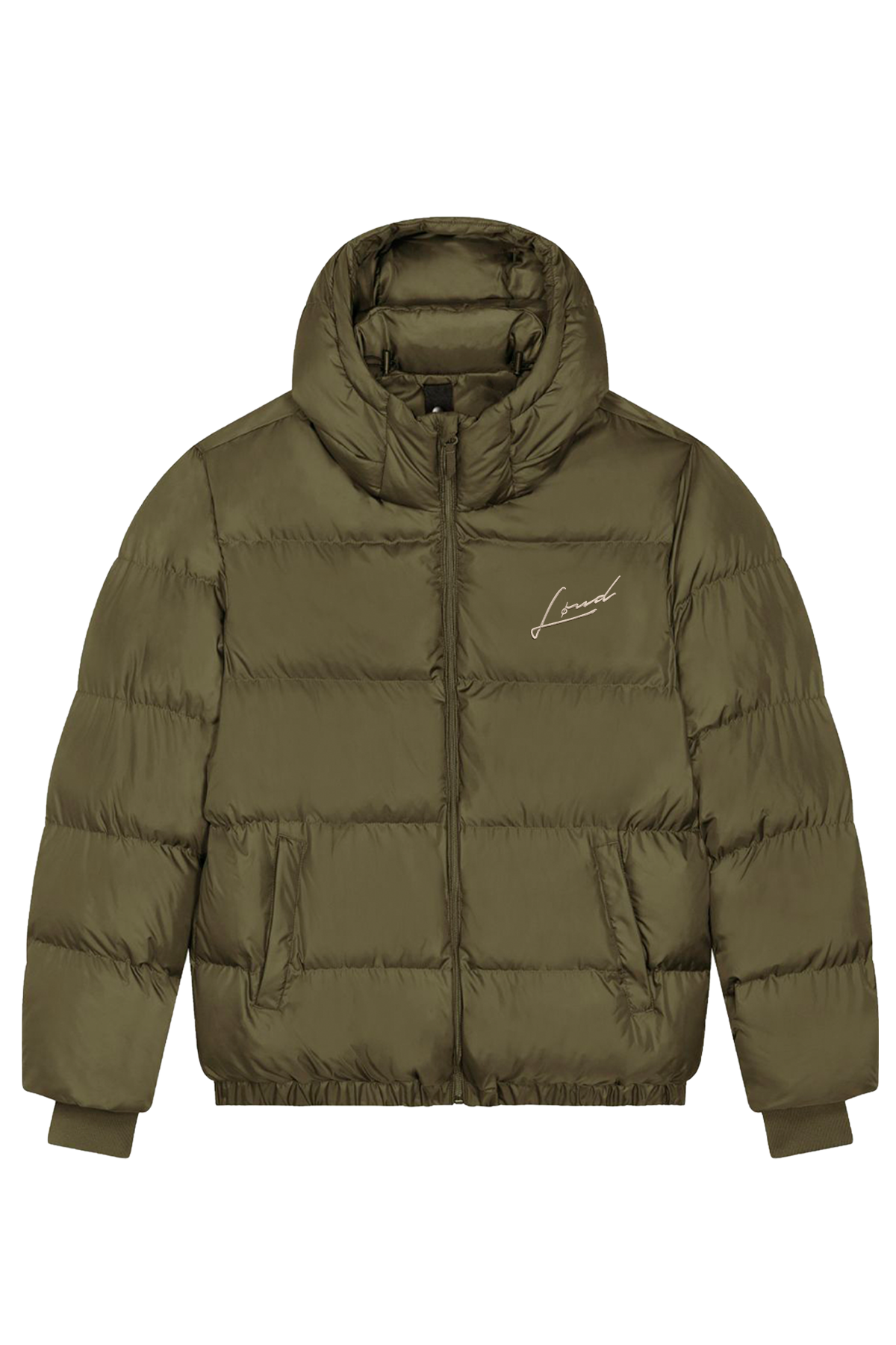 Loud Signature Puffer Jacket - Khaki - Live Look Loud