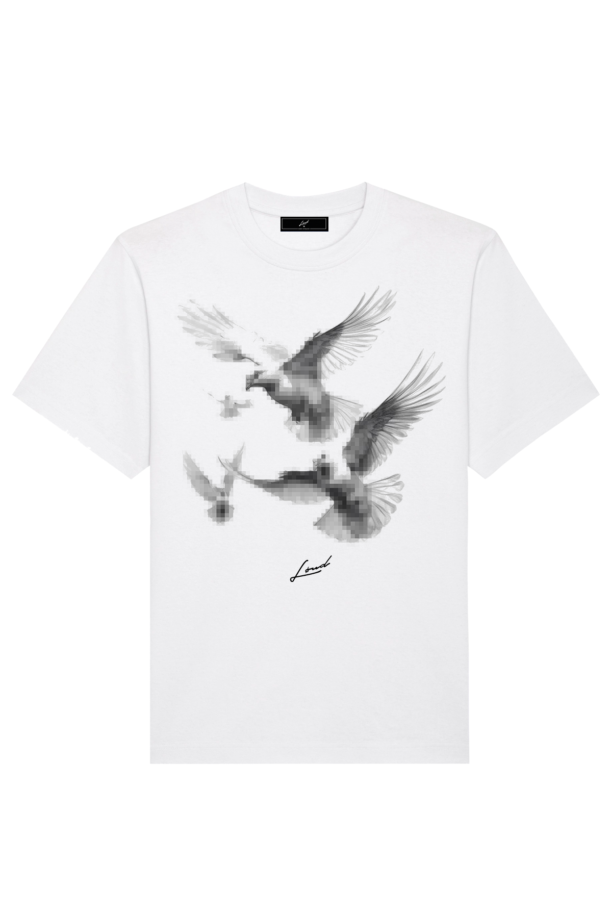 LOUD Pixelated Doves T-Shirt - White