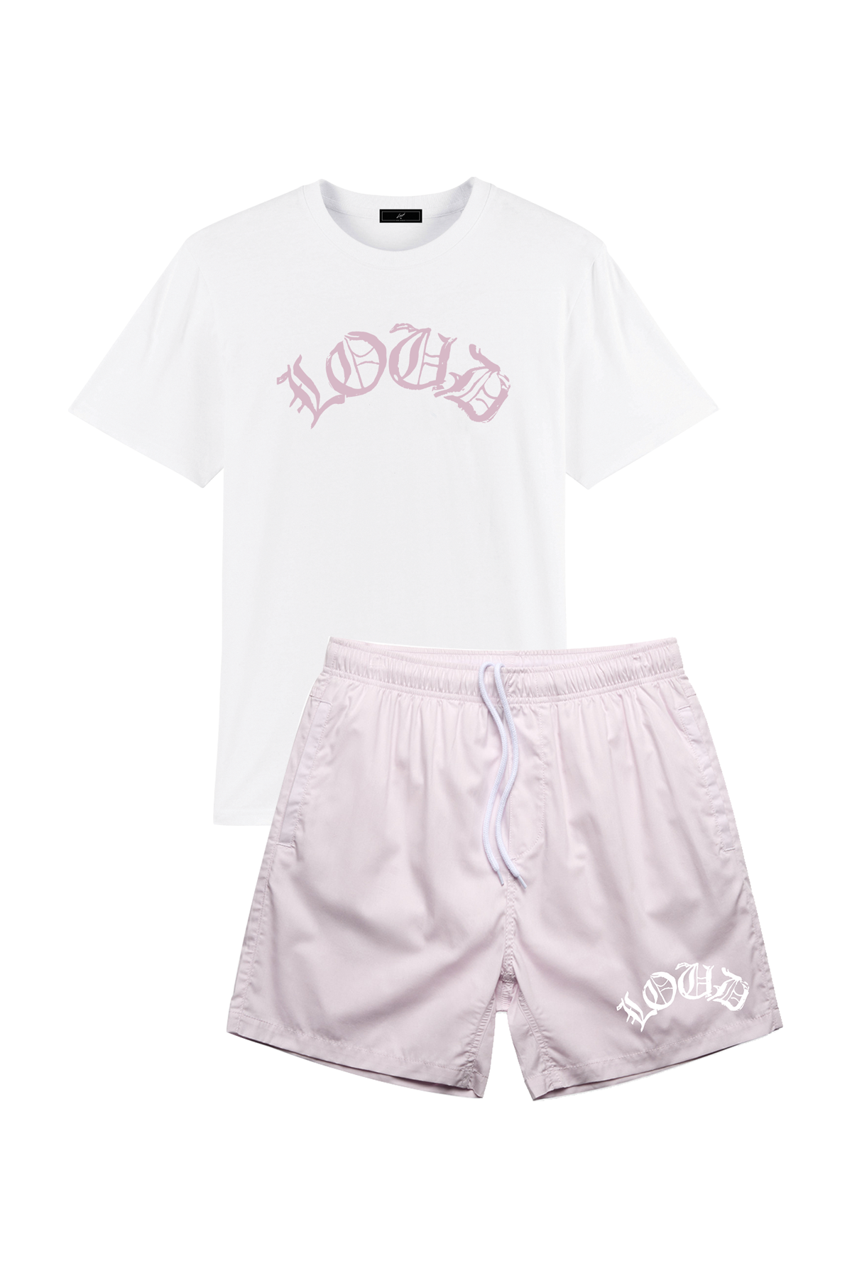 LOUD Pink Arch Shorts & T-Shirt Set