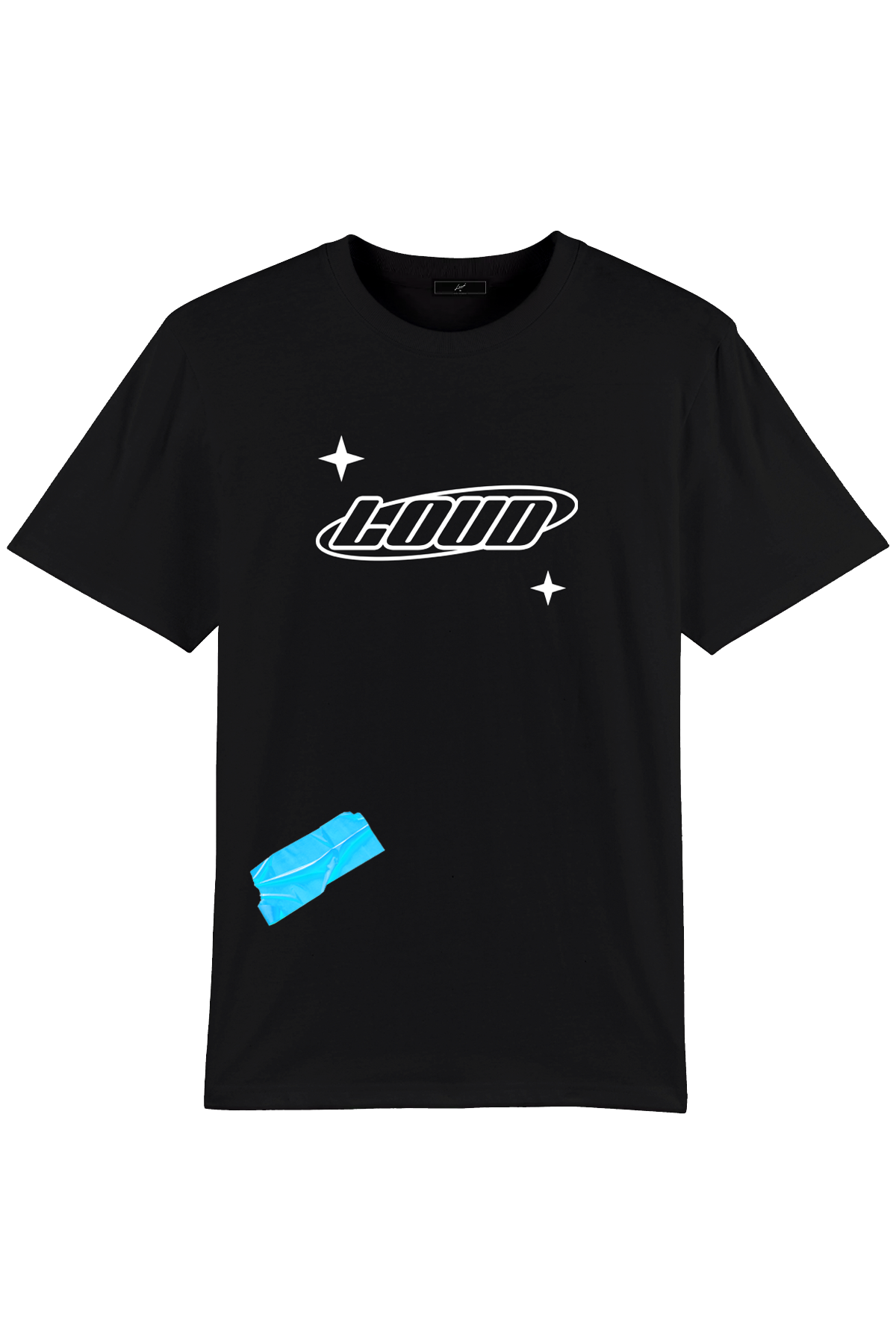Loud Logo Blue Tape - Black T-Shirt
