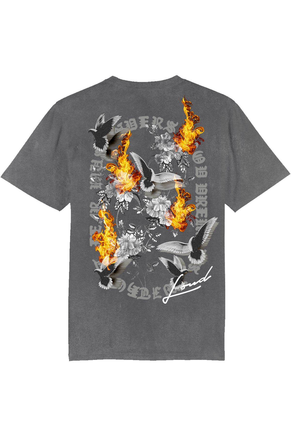 Burning Dove T-Shirt Acid Wash - Live Look Loud