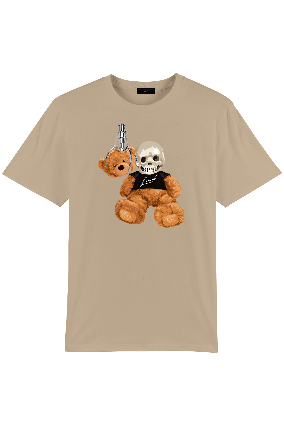 Bear Print Beige T-Shirt - Live Look Loud