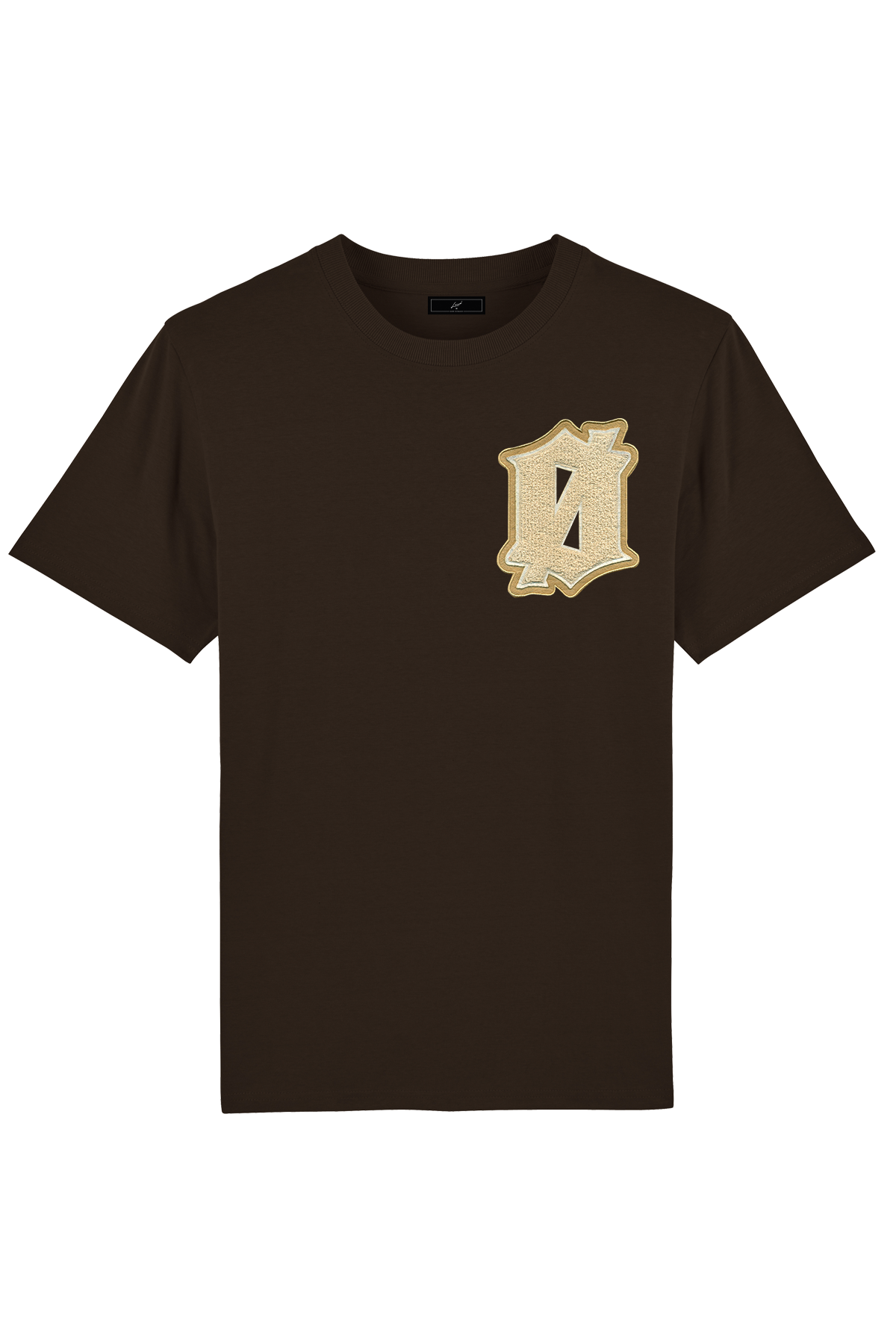 Chenille Logo Brown T-Shirt - Live Look Loud