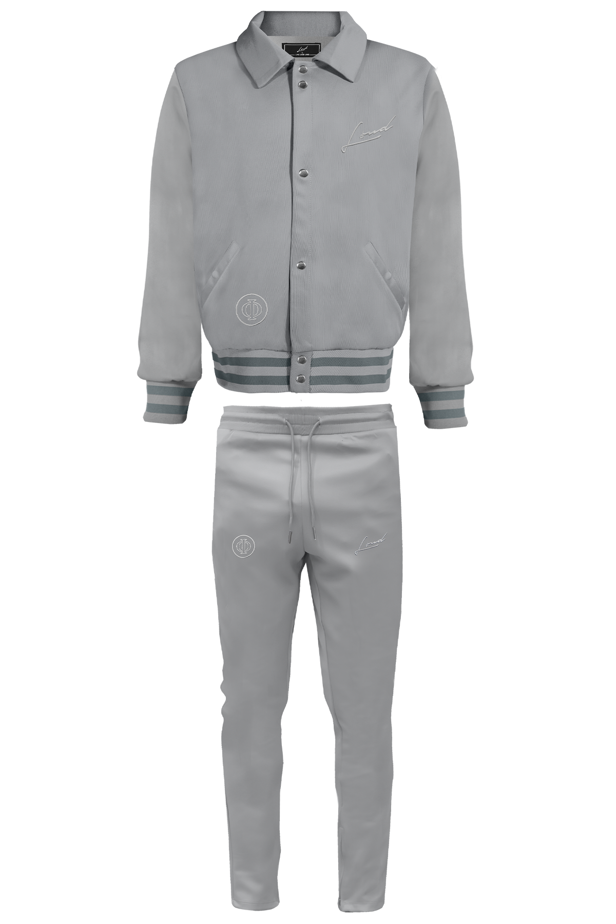 Loud Grey Embroidered Tracksuit - Live Look Loud