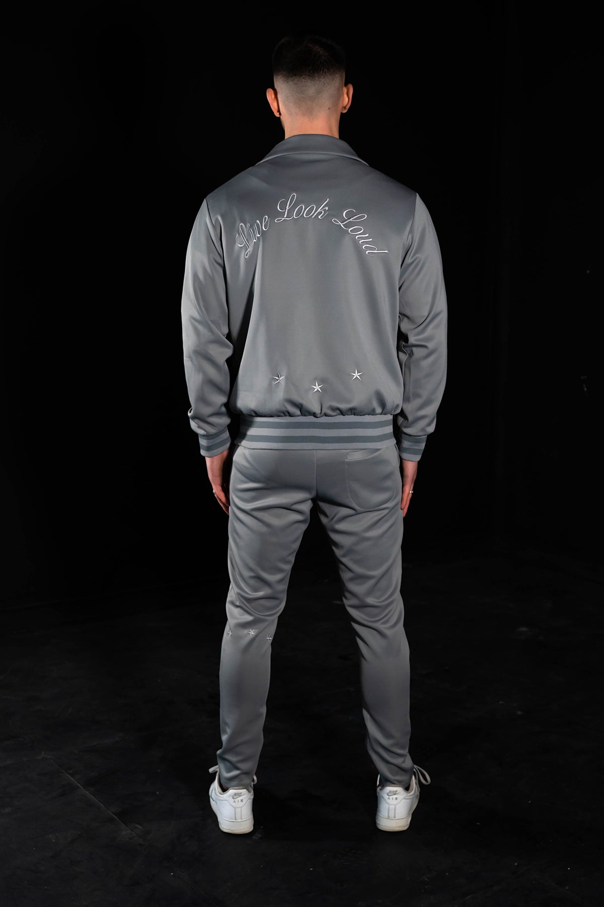 Loud Grey Embroidered Tracksuit - Live Look Loud