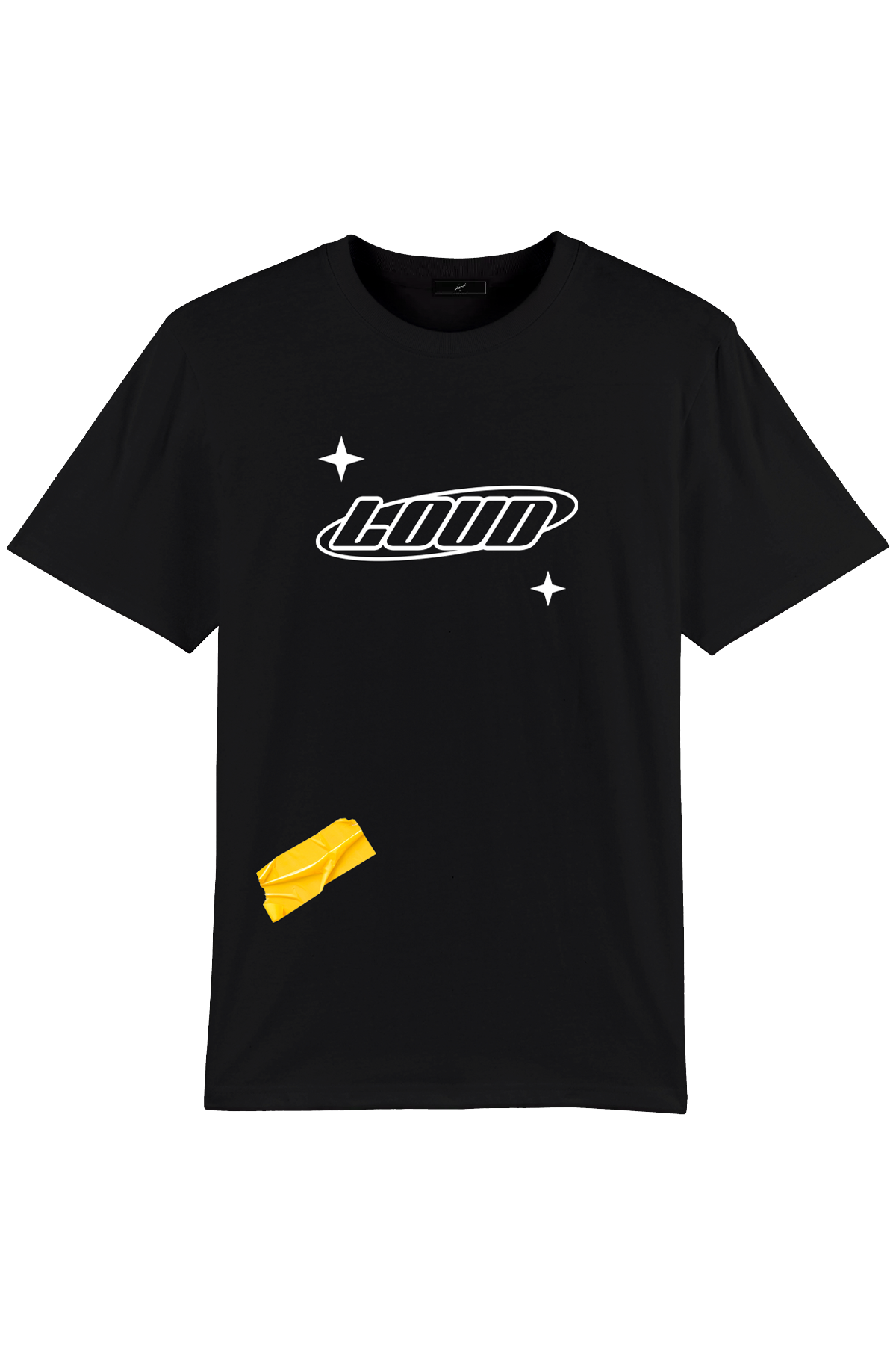 Loud Logo Yellow Tape - Black T-Shirt - Live Look Loud