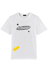 Loud Logo Yellow Tape - White T-Shirt - Live Look Loud