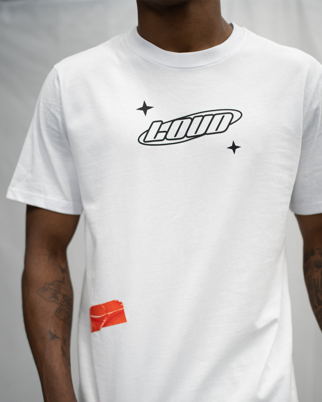Loud Logo Red Tape - White T-Shirt - Live Look Loud