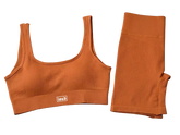 Loud Bralette & Shorts Ribbed Burnt Orange Co ord Set - Live Look Loud