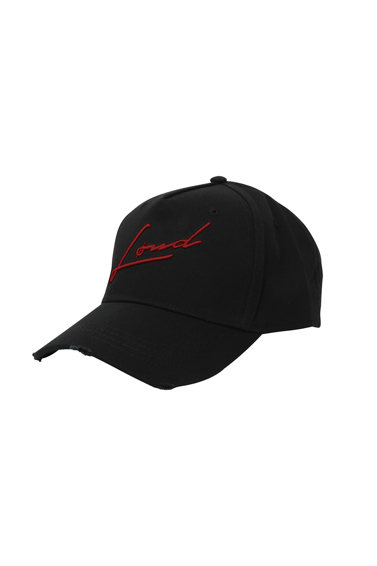 Loud Black and Red Distressed Signature Cap - Live Look Loud